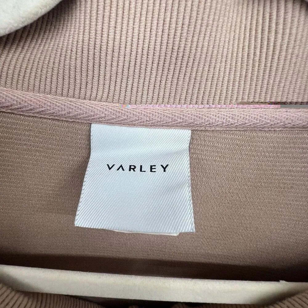 Varley Vine Ottoman Half Zip Pullover Size M Ribbed Tan Athleisure Oversized